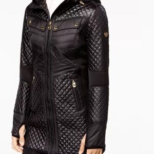 NWOT Michael Kors Quilted Knit-Panel Puffer Coat XL